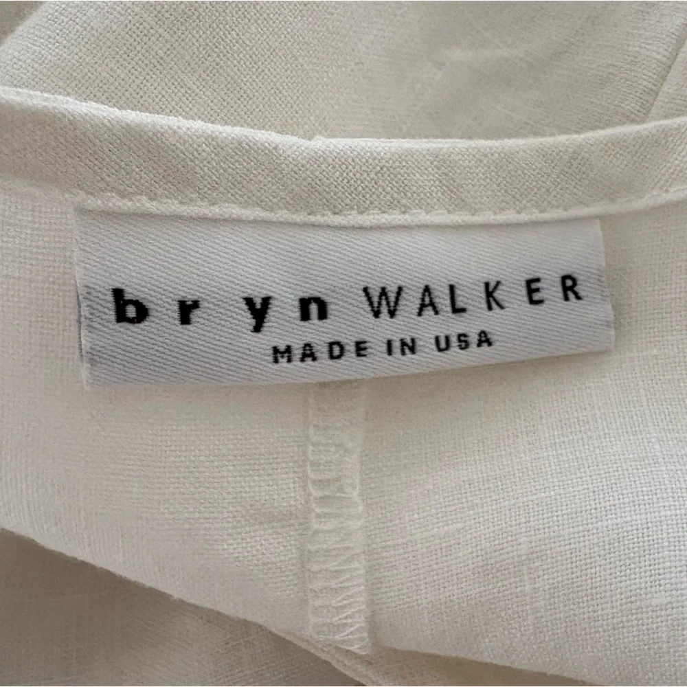 Bryn Walker Cream White Linen Midi Dress - Picture 7 of 10
